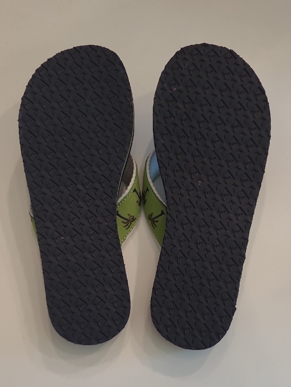 Margaritaville Breezy Slip On Toe Peg Leather Sandal Palm Tree Foam Flip Flops - Picture 9 of 17
